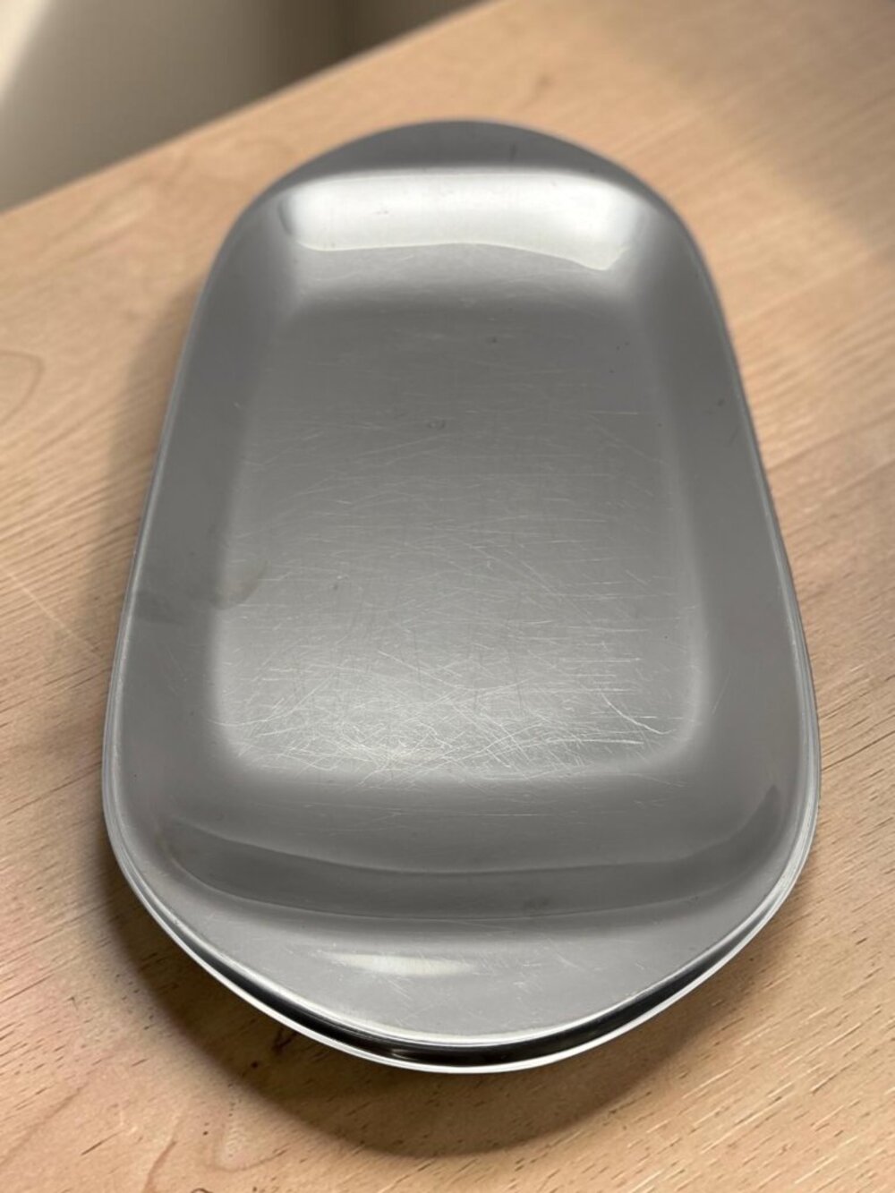 Nambe Marupa Alloy Serving Platter Silver Tone Modern Rectangular Tray 16.75"